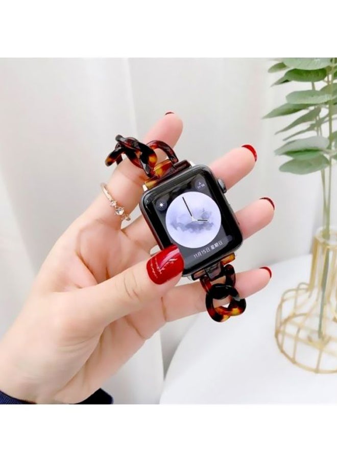 MARGOUN Replacement Chain Marble Resin Band 42 / 44 mm For Apple iWatch Multicolour - Image 4