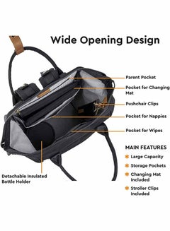 bababing Mani Backpack Changing Bag - Black  - Image 2