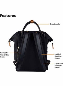 bababing Mani Backpack Changing Bag - Black  - Image 4