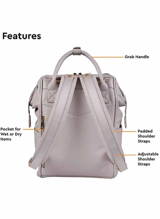 Mani Vegan Leather Backpack Changing Bag - Blush Grey - v1623839172/N48103069A_2