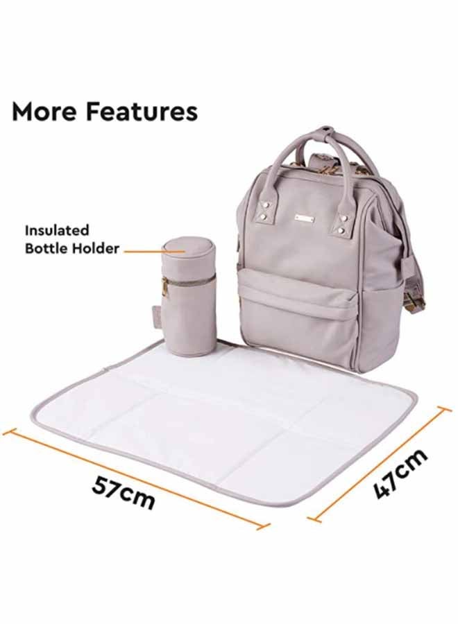 bababing Mani Vegan Leather Backpack Changing Bag - Blush Grey  - Image 3