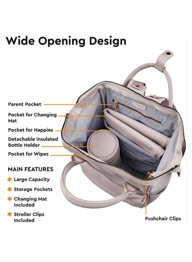 bababing Mani Vegan Leather Backpack Changing Bag - Blush Grey  - Image 5
