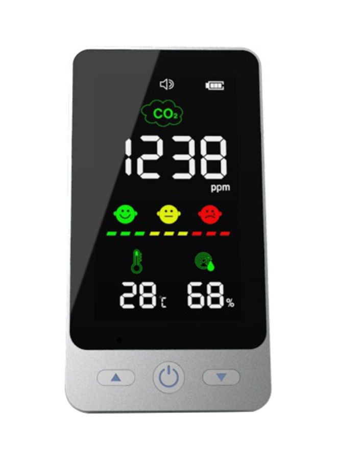 Carbon Dioxide Detector with LED Display Black/Silver - Image 1