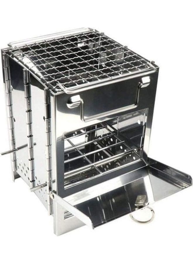 XiuWoo Portable Folding Stainless Steel Wood Burning Camping Stove with Bag One Size  - Image 1