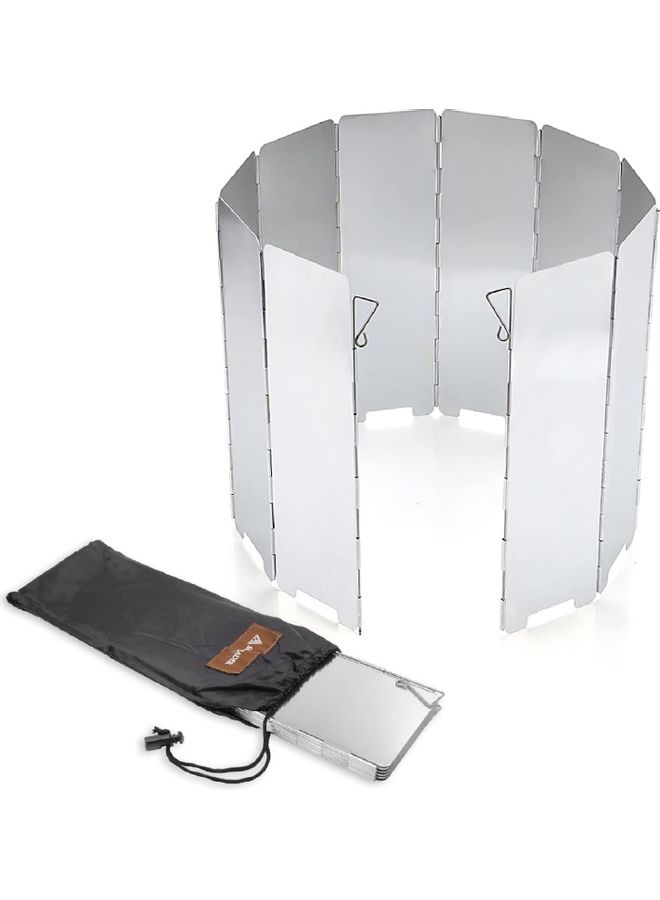 XiuWoo 10-Plate Lightweight Compact Folding Camp Stove Windshield with Bag 24 x 8.2 x 2cm - Image 1