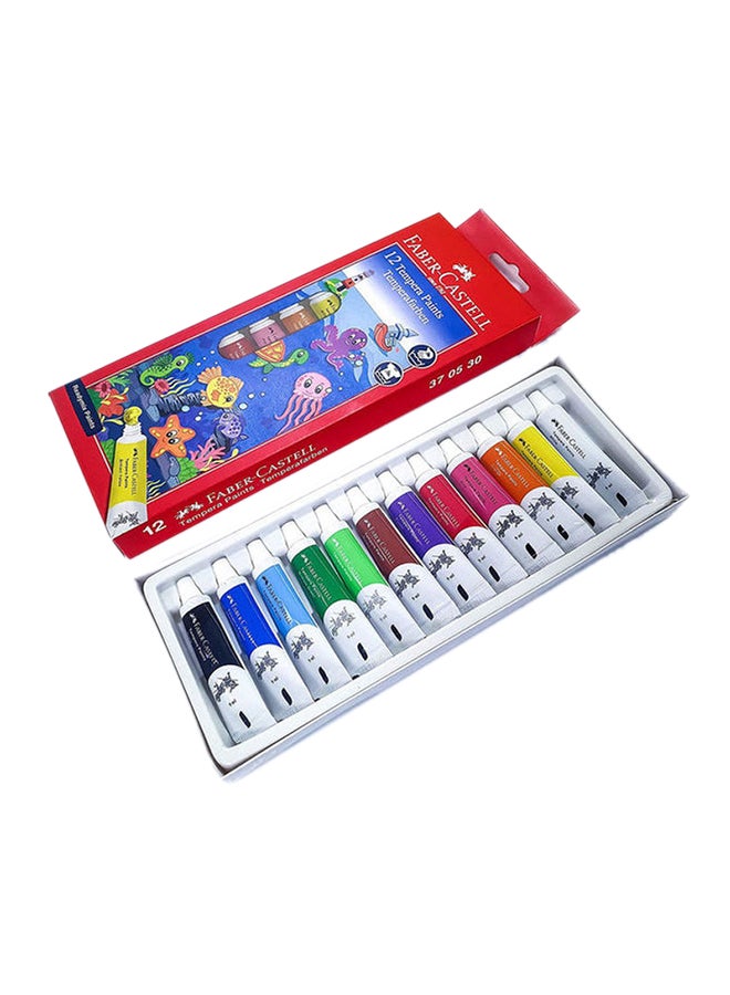 فابير كاستل مجموعة أنابيب ألوان تيمبيرا من 12 قطعة متعدد الألوان - Image 1