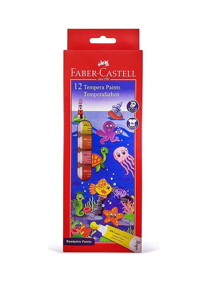 فابير كاستل مجموعة أنابيب ألوان تيمبيرا من 12 قطعة متعدد الألوان - Image 2