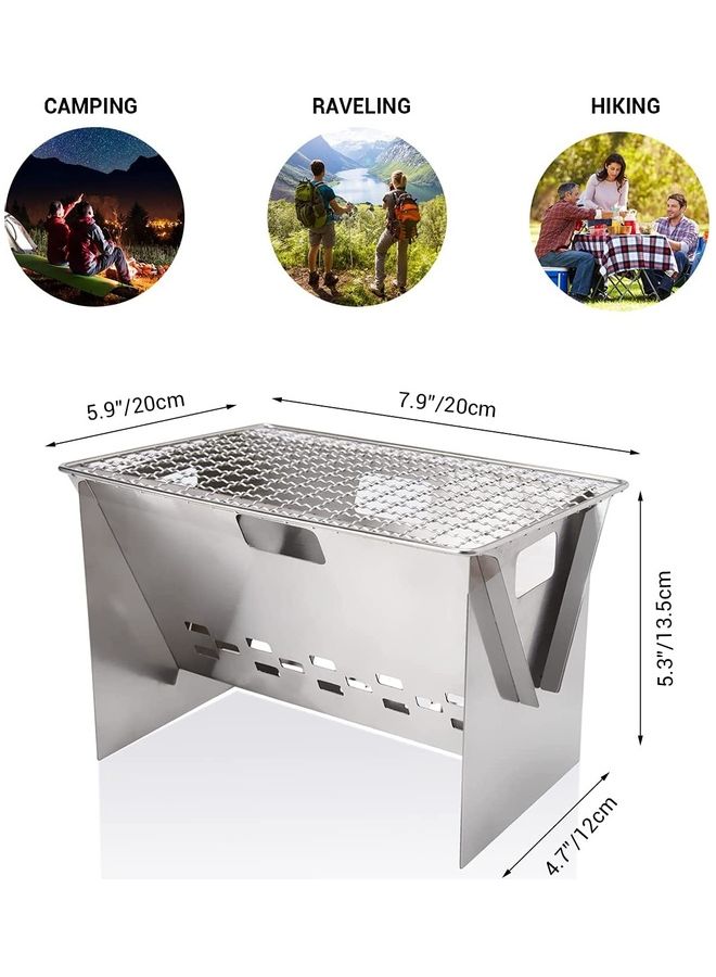 XiuWoo Portable Folding Stainless Steel Outdoor Wood Burning Camp Stove with Bag 13.5 x 20 x 20cm  - Image 5