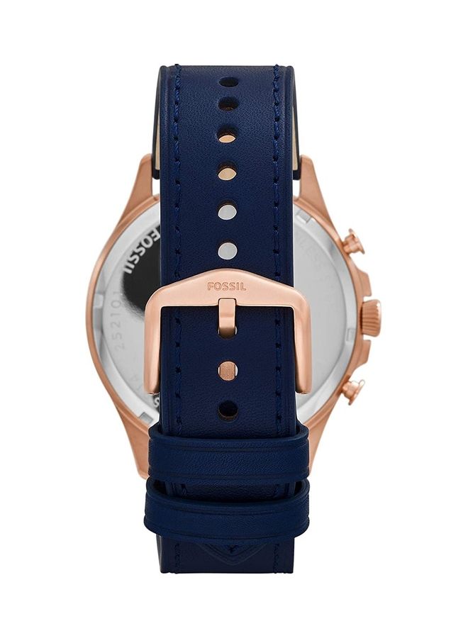 FOSSIL Men's Analog Wrist Watch With Leather Strap - 46 mm - Blue  - Image 2