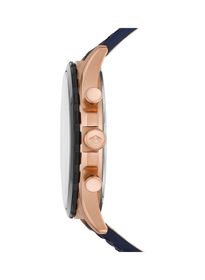 FOSSIL Men's Analog Wrist Watch With Leather Strap - 46 mm - Blue  - Image 3