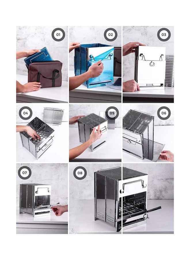 XiuWoo Portable Folding Stainless Steel Outdoor Wood Burning Camp Stove with Bag 8.26 x 5.5 x 5.5inch - Image 4