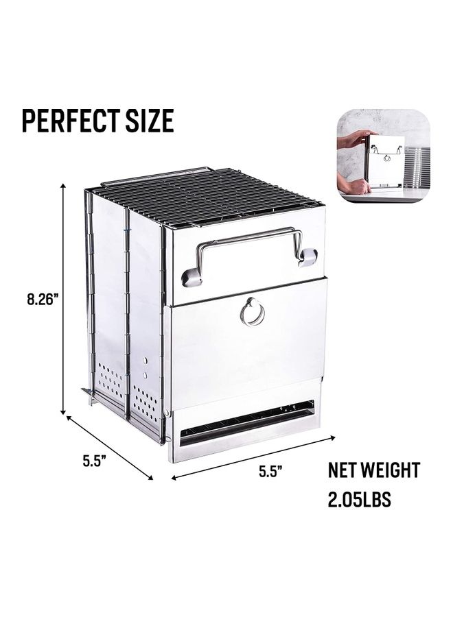 XiuWoo Portable Folding Stainless Steel Outdoor Wood Burning Camp Stove with Bag 8.26 x 5.5 x 5.5inch - Image 5