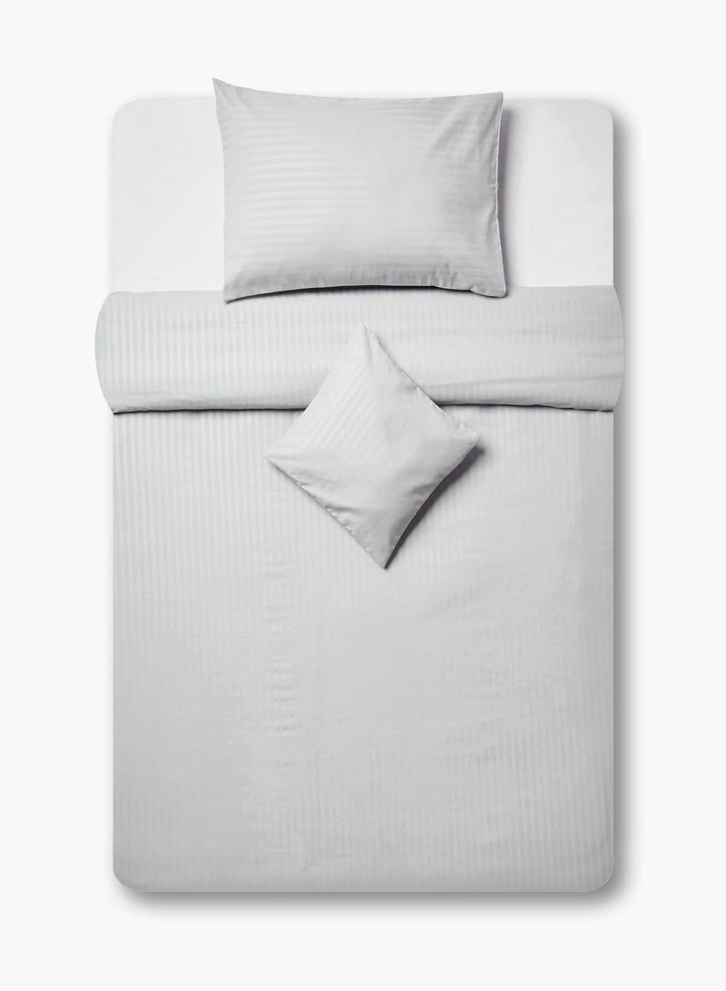 Amal Duvet Cover - Quilt Cover, 2 Pillow Cover And 2 Cushion Cover Polyester Light Grey Twin - Image 4