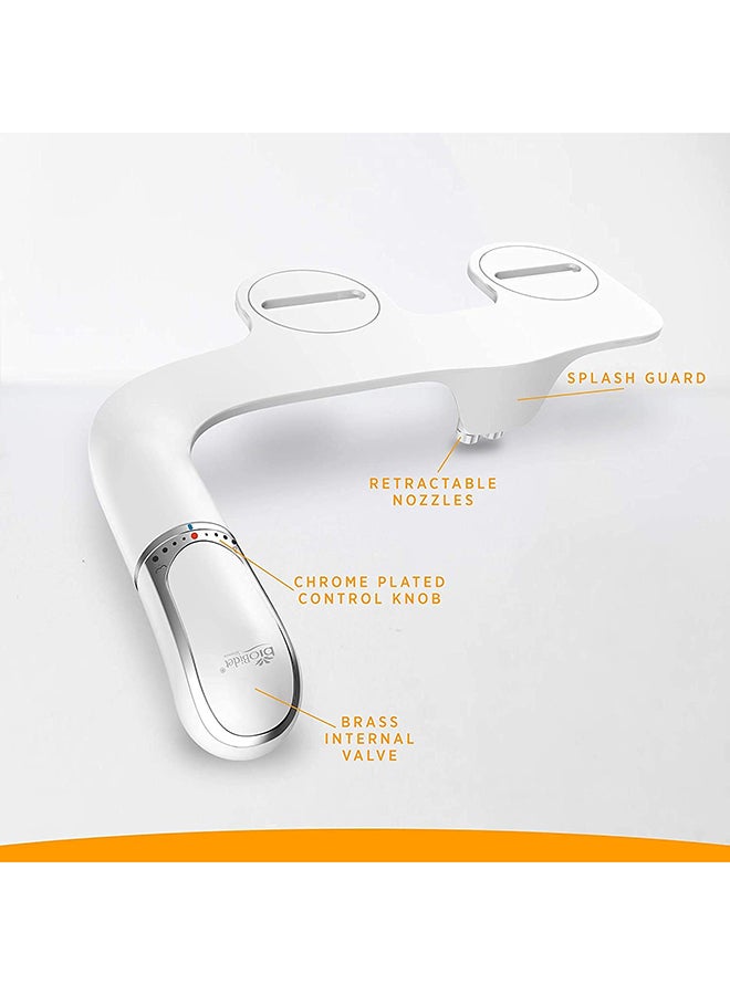 SlimTwist Bidet Toilet Attachment With Dual Nozzle White 30cm