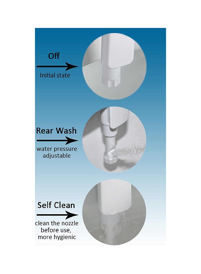 SlimTwist Bidet Toilet Attachment With Dual Nozzle White 30cm
