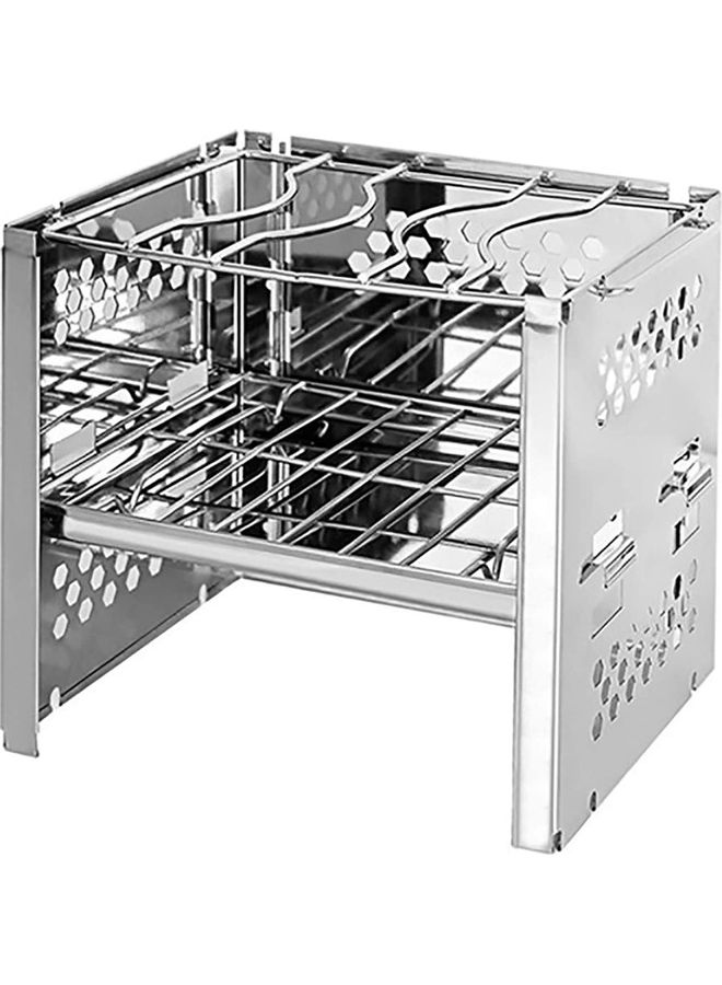 XiuWoo Portable Folding Stainless Steel Outdoor Wood Burning Camp Stove wtih Bag 190 x 98 x 73mm  - Image 1