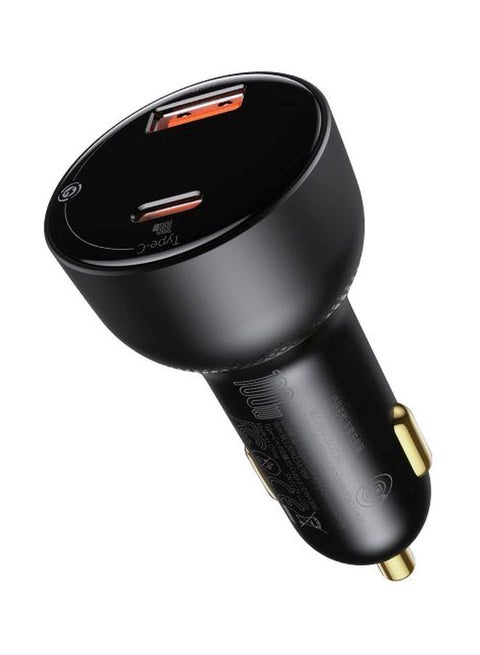 Digital Display Fast Car Charger Adapter 100W Dual USB Quick Charge QC 3.0 and PD 3.0 Fast Charging Car Plug for iPhone 13 Pro/13 Pro Max/13/13 mini/12 Pro Max/11Pro Max, New iPad 9,iPad mini-6,Galaxy S20 S10,etc Black