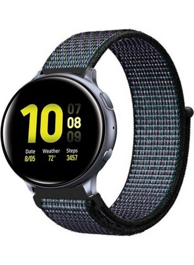 MARGOUN Nylon Sport Loop Band for Samsung Galaxy Active/Active 2 Watch Blue/Black  - Image 1