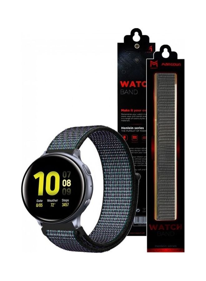 MARGOUN Nylon Sport Loop Band for Samsung Galaxy Active/Active 2 Watch Blue/Black  - Image 2