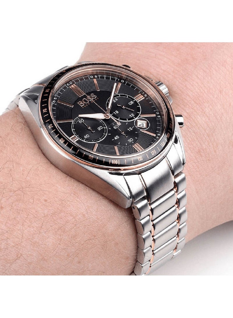 HUGO Men's Chronograph Two-Tone Steel Bracelet Strap Driver Sport Watch 1513094 - Image 2