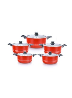 Trueval 10 Piece Pot Set Color Red Red 18/16/20/22/26cm