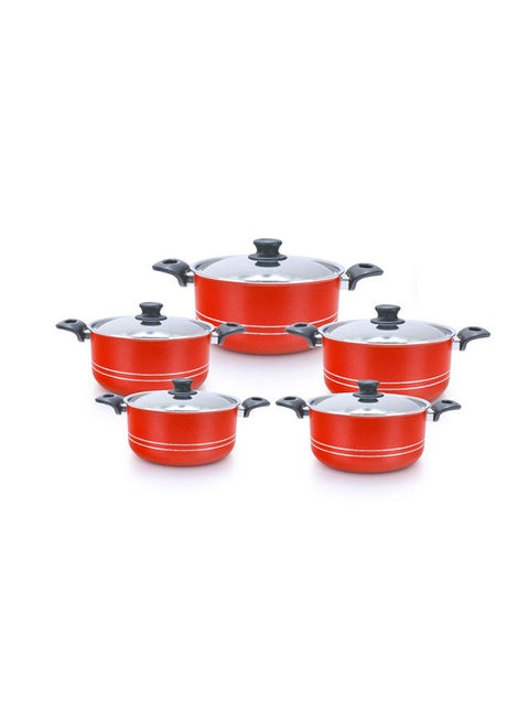 Trueval 10 Piece Pot Set Color Red Red 18/16/20/22/26cm