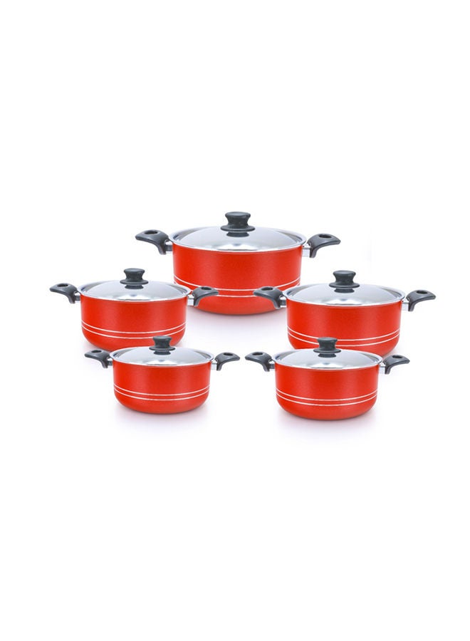 TRUEVAL - Trueval 10 Piece Pot Set Color Red Red 18/16/20/22/26cm - Image 1
