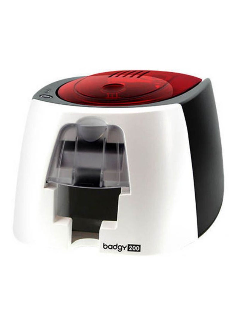 evolis Badgy 200 Plastic Card Printer White-Red-Black  - Image 2