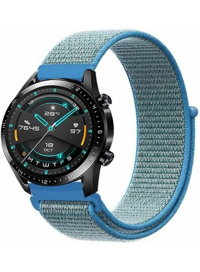 MARGOUN Nylon Sport Loop Band for Huawei GT2 Watch Taho Blue - Image 1