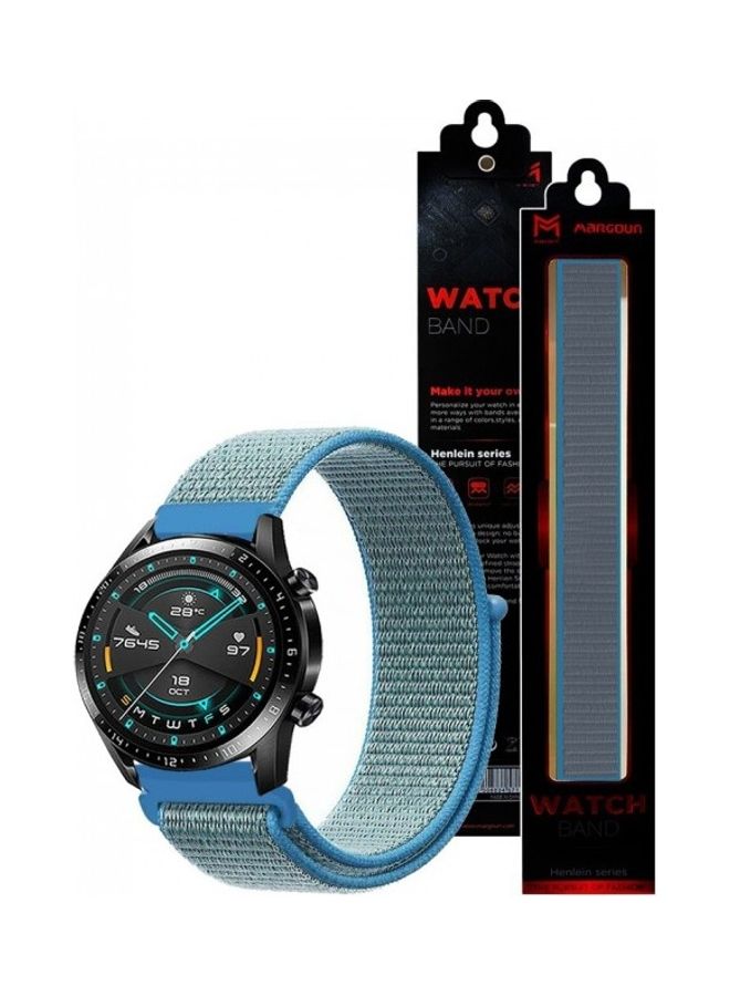 MARGOUN Nylon Sport Loop Band for Huawei GT2 Watch Taho Blue - Image 2