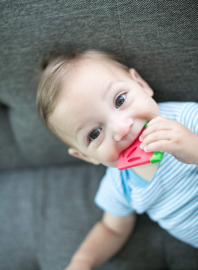 عضاضة أسنان كوليز لينة ومرنة بتصميم بطيخ ، أحمر / أخضر - طراز TE220-P2