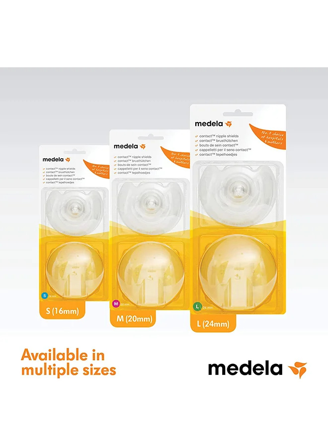 Medela Contact Nipple Shields - Bpa Free, Made From Ultra - Thin Soft Silicone, Includes 2 Shields And Case (Medium)