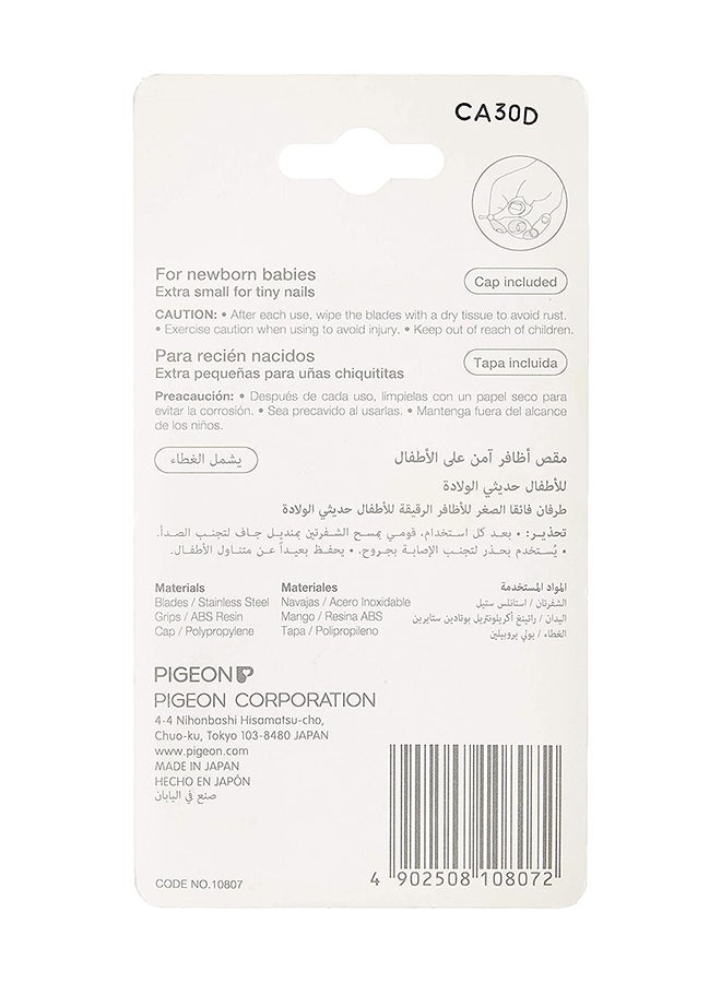 pigeon BPA-free Safety Nail Scissors Extra Small for Newborn, White/Yellow - 4902508108072  - Image 3