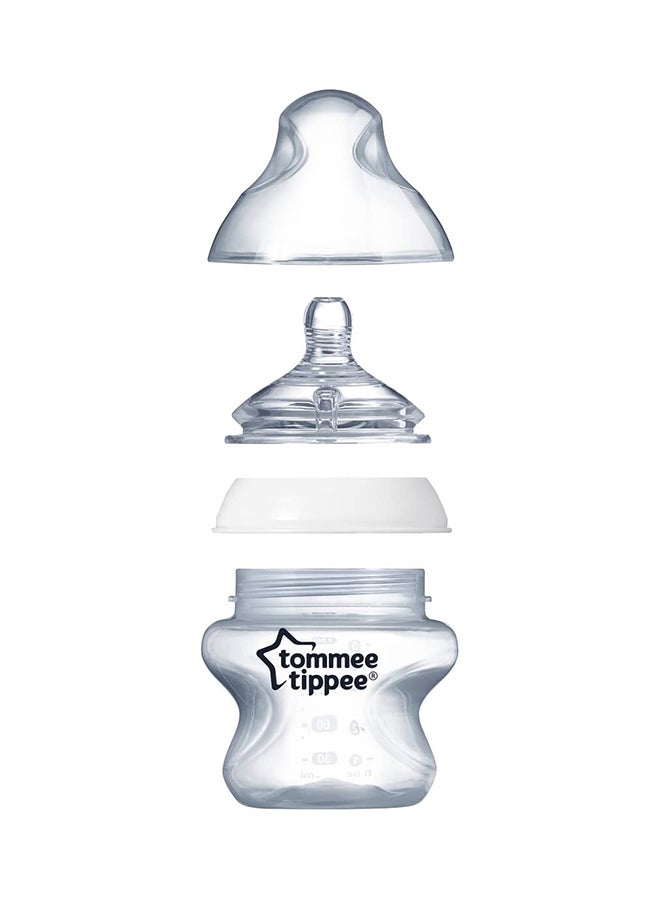Closer to Nature Baby Bottle, Breast-Like Teat With Anti-Colic Valve, 150ml, Pack of 1, Clear 