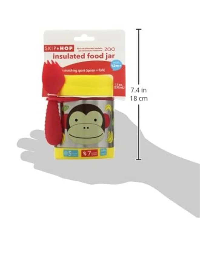 Skip Hop Zoo Insulated Little Kid Food Jar Monkey