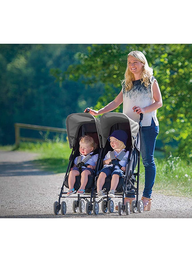 Turbo Duo Twin Stroller - Grey/Black