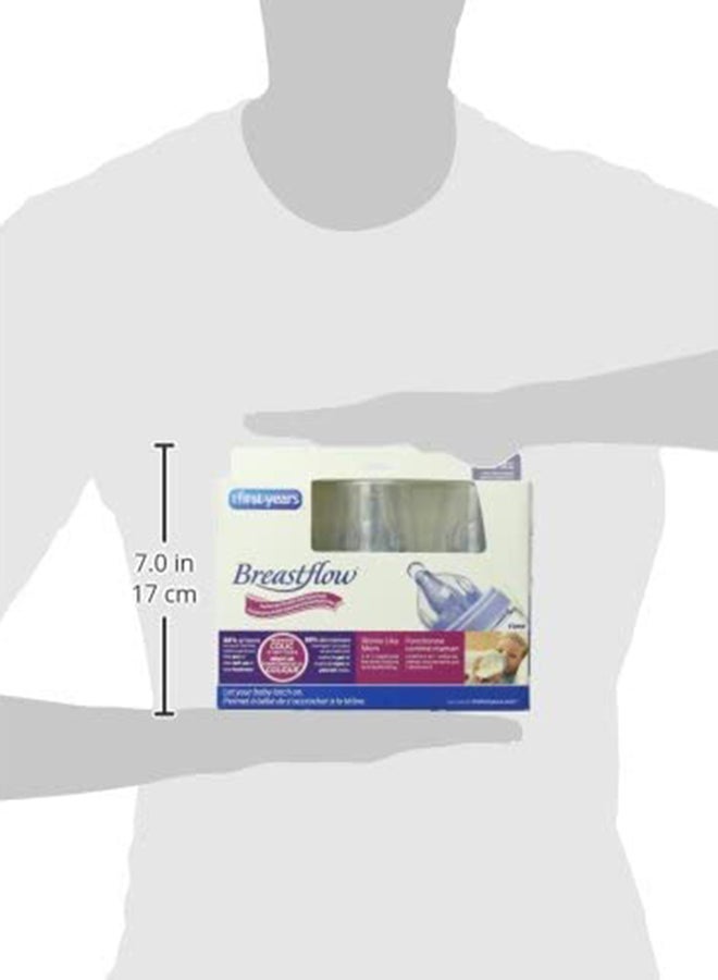 the FIRST years - Breastflow Feeding Bottle, Pack Of 3, 5oz - Clear/Green/White - Image 1