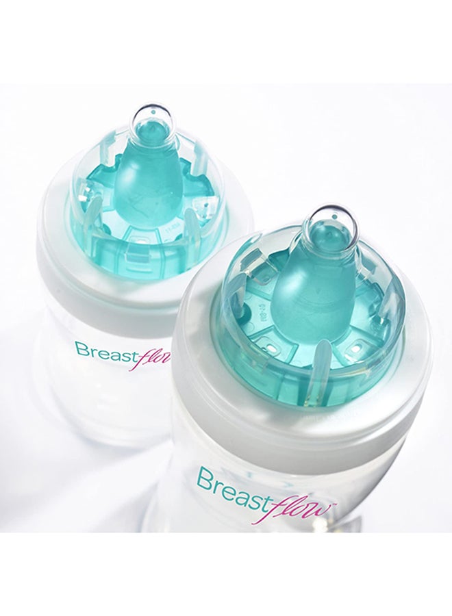 Breastflow Feeding Bottle, Pack Of 3, 9oz - Clear/Green/White