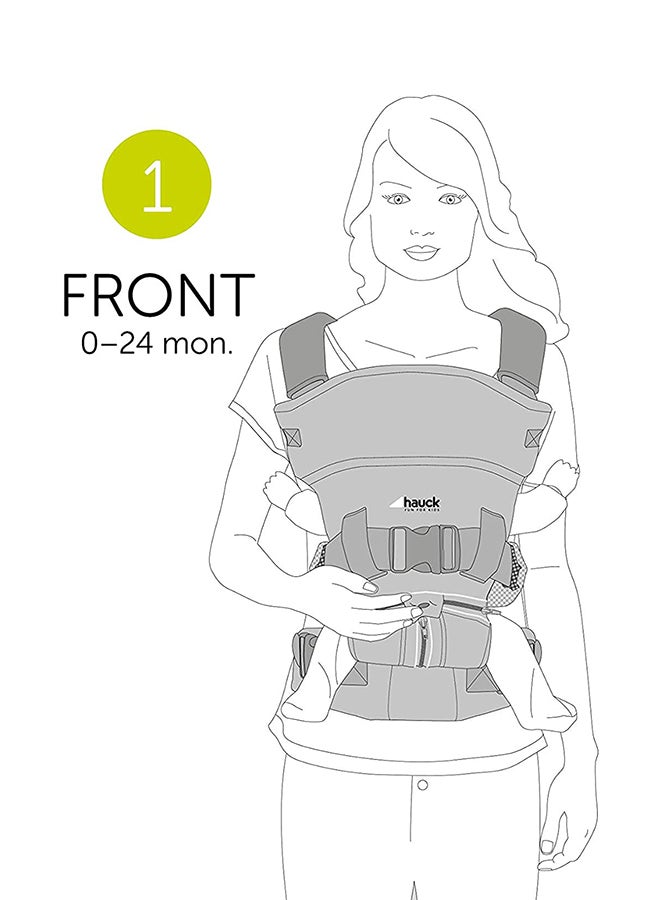 Close To Me, Ergonomic Baby Carrier New - Born, Front, Breathable, Adjustable Carrier For Infants From Birth Up To 12 Kg, Lumbar Support Belt, Black