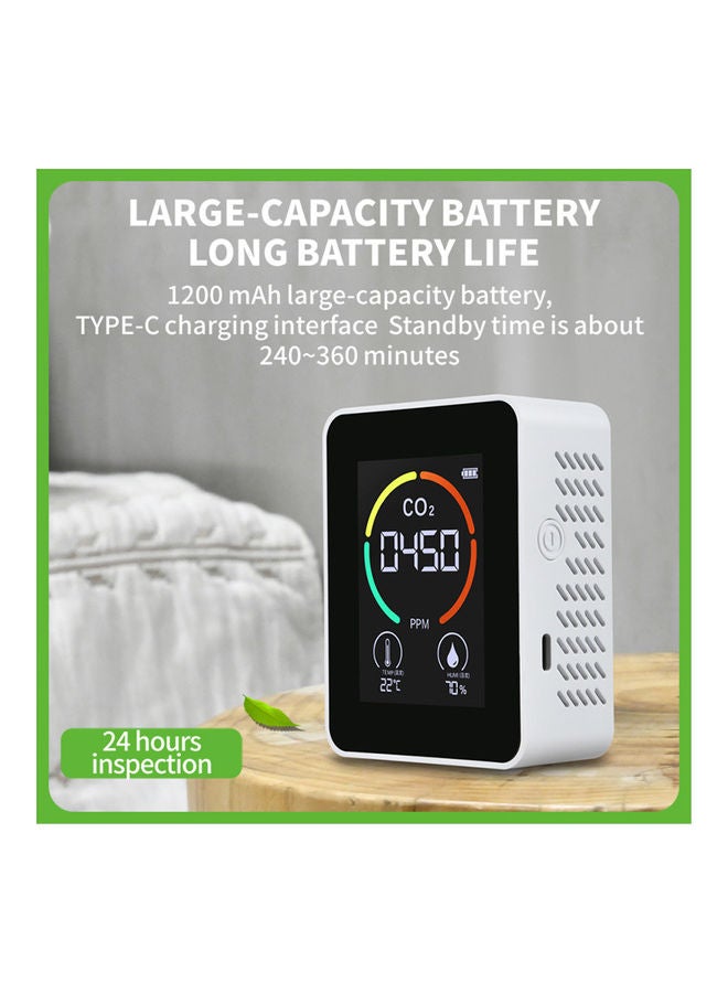 Portable Air Quality Detector with USB Cable White/Black - Image 5