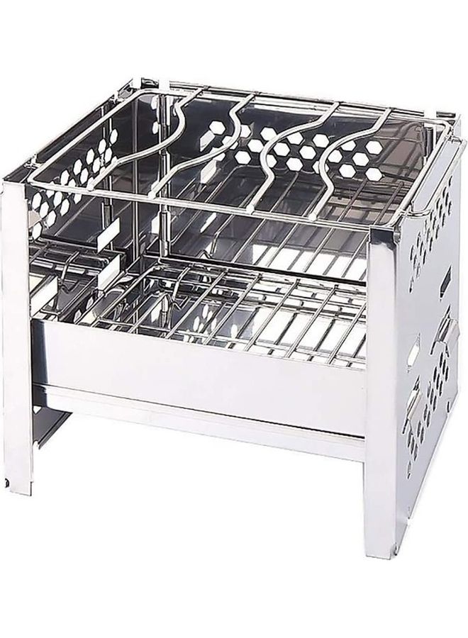 XiuWoo Portable Folding Stainless Steel Wood Burning Camp Stove with Bag 205 x 155 x 26mm  - Image 1