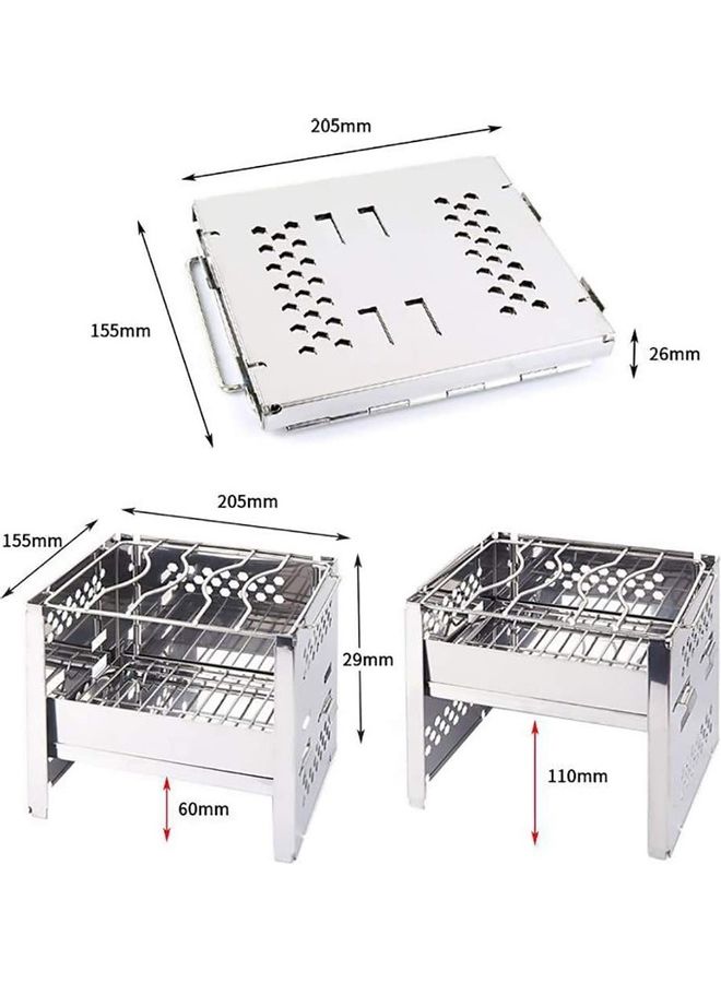 XiuWoo Portable Folding Stainless Steel Wood Burning Camp Stove with Bag 205 x 155 x 26mm  - Image 4