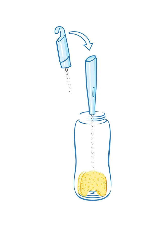 NUK 2-In-1 Soft Bottle Cleaning Brush With Sponge