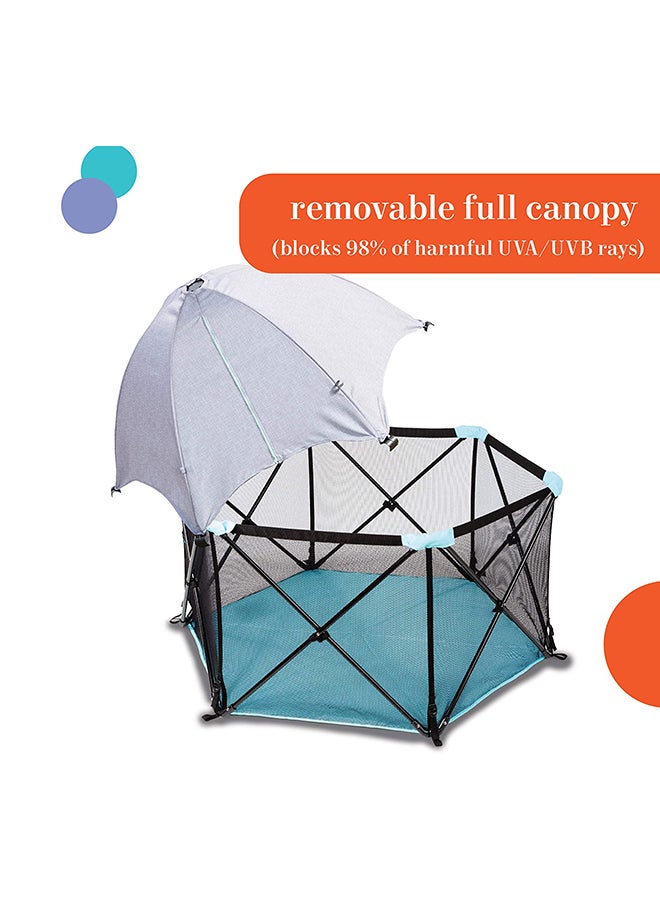 summer infant - Pop N Play Deluxe Ultimate Yard - Grey/Blue/Black - Image 1