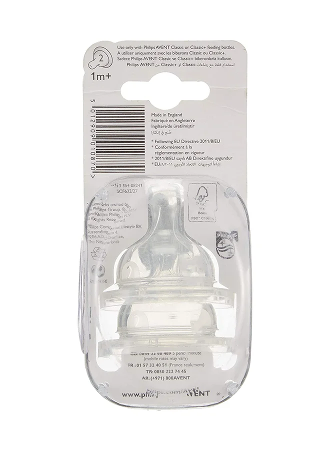 Philips Avent Pack Of 2 Philips Avent Classic Slow Flow Teats, Scf632, 27