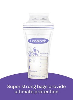 Lansinoh 25-Piece Breastmilk Storage Bags With Convenient Pour Spout & Patented Double Zipper Seal  - Image 3