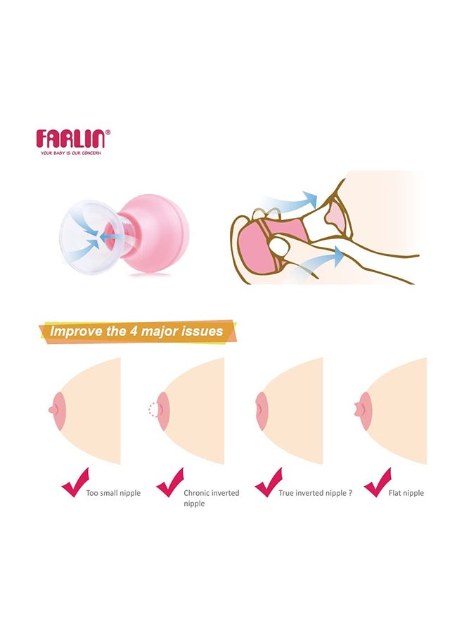 Latch Assist Nipple Puller With Case - Pink/Clear