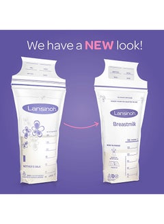 Lansinoh 25-Piece Breastmilk Storage Bags With Convenient Pour Spout & Patented Double Zipper Seal  - Image 4