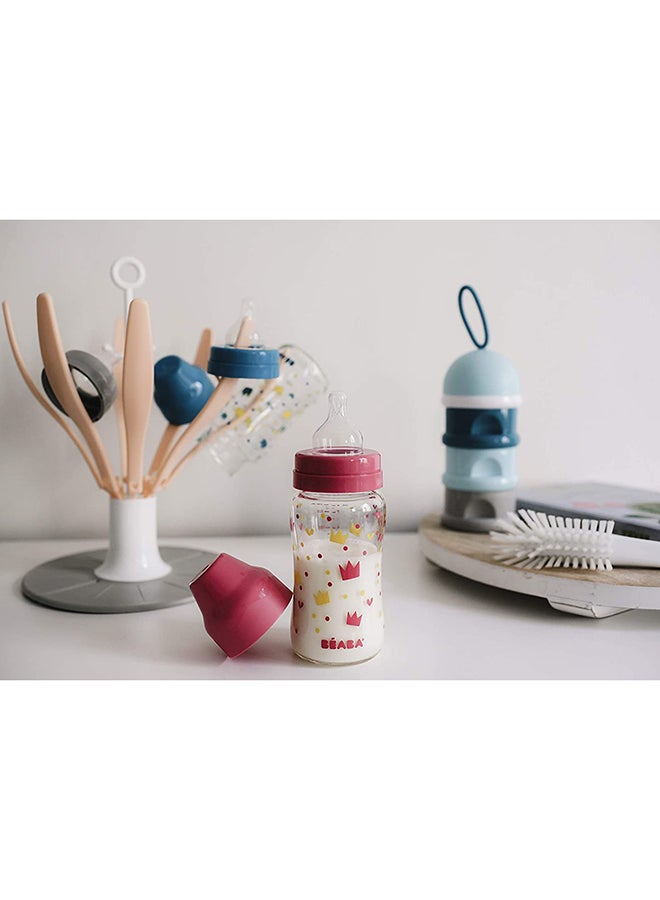 BEABA - Foldable Baby Bottle Rack For Drying 8 Bottles And Accessories Compact And Transportable Babypink - Image 1