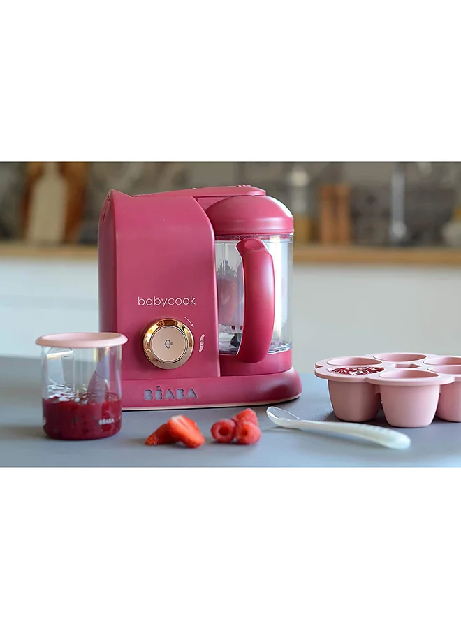 BEABA Silicone Multi - Containers, Premium - Quality For Baby, Extreme Heat Resistance, Oven And Microwave, 6 Separate Sections, Airtight Lid, Made In Italy, 6X150 Ml - Pink